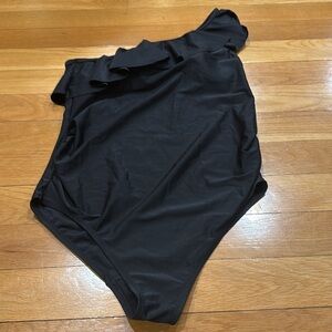 Beach Bump by Motherhood Maternity black one  piece swimsuit size medium